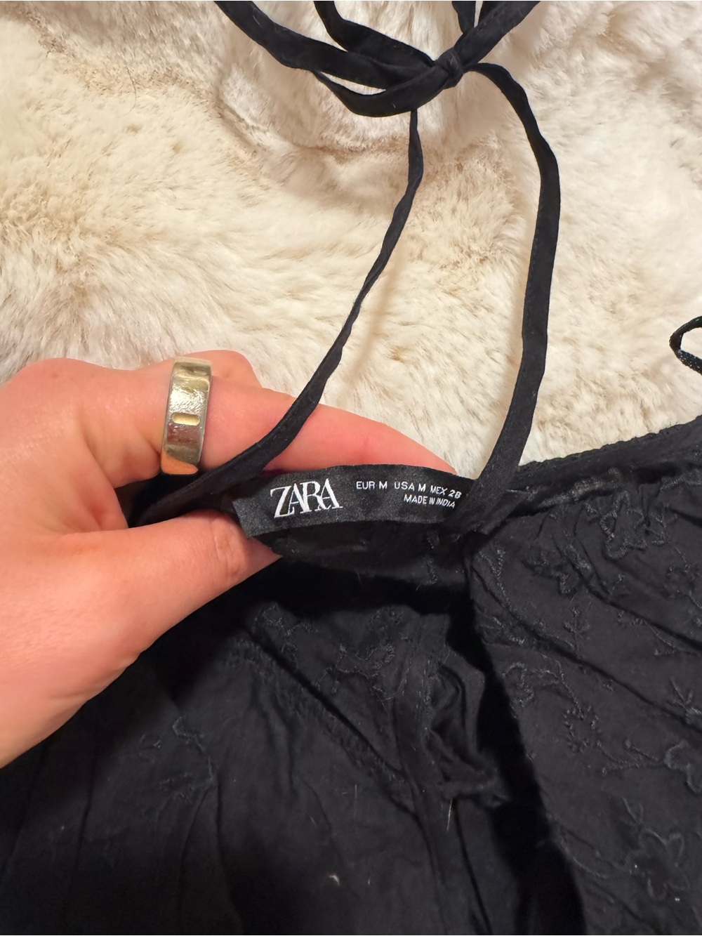 Zara Black Lace-Detail tank top